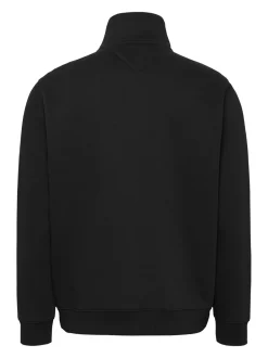 New Tommy Jeans 1/4 Zip Mock Neck Fleece Sweatshirt, , M Black