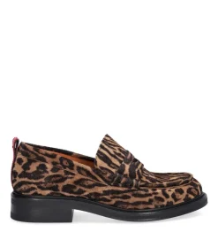 Sale Billi Bi A8446 Loafers, , 39 Leopard Suede/Red