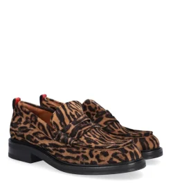 Sale Billi Bi A8446 Loafers, , 39 Leopard Suede/Red