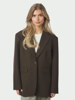 Hot Neo Noir Aarielle Structure Blazer, , 34 Dark Brown