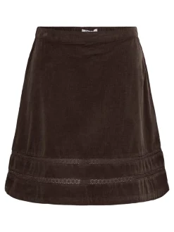 ONLY Aime Fløjlsnederdel, , S Coffee Bean