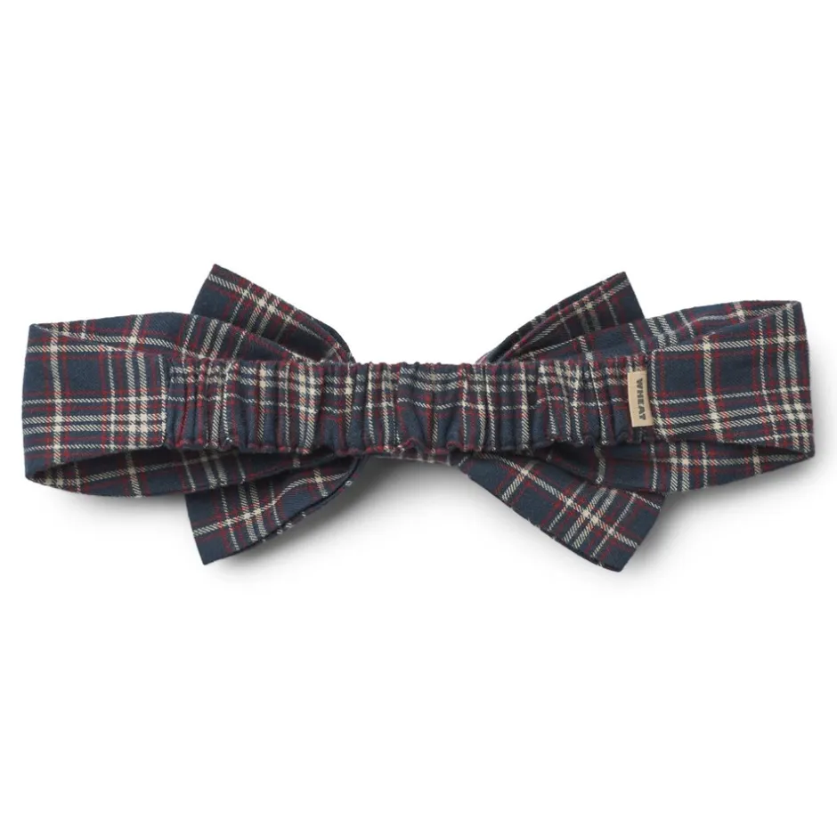 New Wheat Alba Bow Hårbånd, , 44-51 cm Navy Check