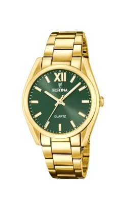 Discount Festina Alegria 20640 Dameur, , 37 mm Guld/Grøn