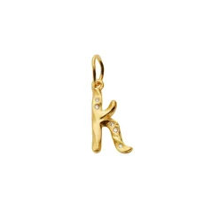 Outlet Maanesten Alfabet Vedhæng, Gold Plated - K