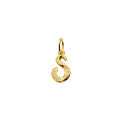 Sale Maanesten Alfabet Vedhæng, Gold Plated - S