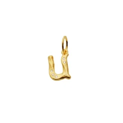 Discount Maanesten Alfabet Vedhæng, Gold Plated - U