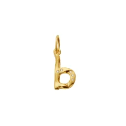 Online Maanesten Alfabet Vedhæng, Gold Plated - B