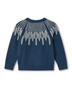 New Fliink Alon Leaf Striktrøje, , 104 cm Insignia Blue