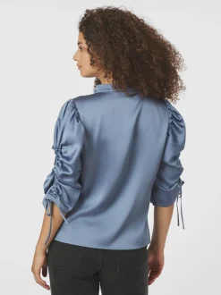 Neo Noir Alvira Drapy Satin Bluse, , 40*Dame Bluser & Skjorter