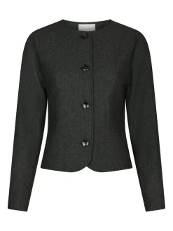 New Neo Noir Amanda Herringbone Jakke, , 36 Antracit