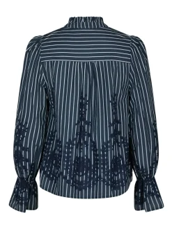 Neo Noir Amara Stripe Emb Bluse, , 40*Dame Bluser & Skjorter
