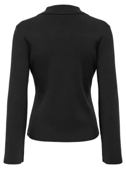 ONLY Andrea Zip Polo Cardigan, , L Black