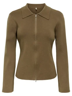 ONLY Andrea Zip Polo Cardigan, , M*Dame Cardigans