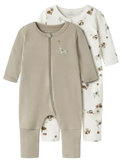 Hot Name It Animal Zip 2-pak Natdragt, , 80 cm Jet Stream