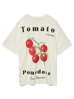 Vero Moda Aya Caty T-shirt, , L Snow White/Tomato