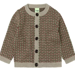 Outlet FUB Baby Herringbone Cardigan, , 74 cm Oat Melange