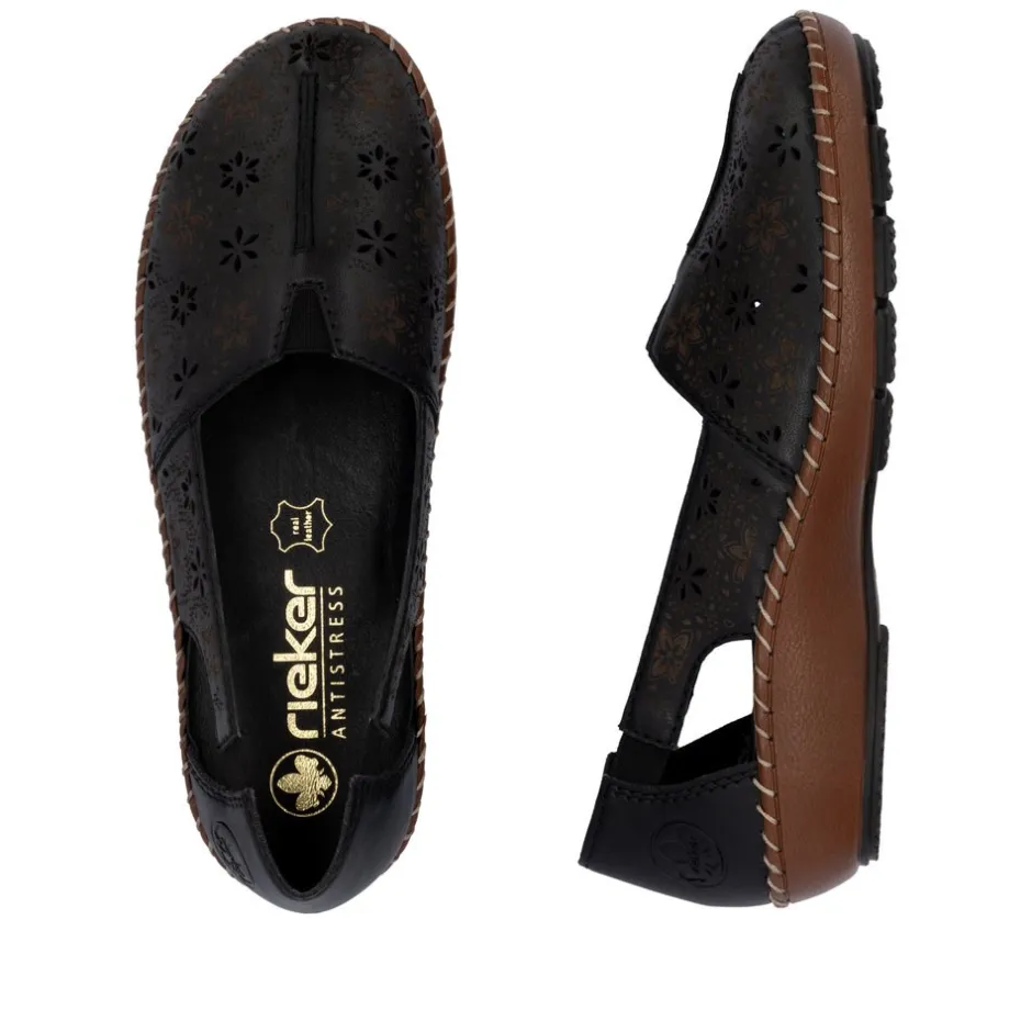 Hot Rieker Ballerinasko, , 36 Black/Black