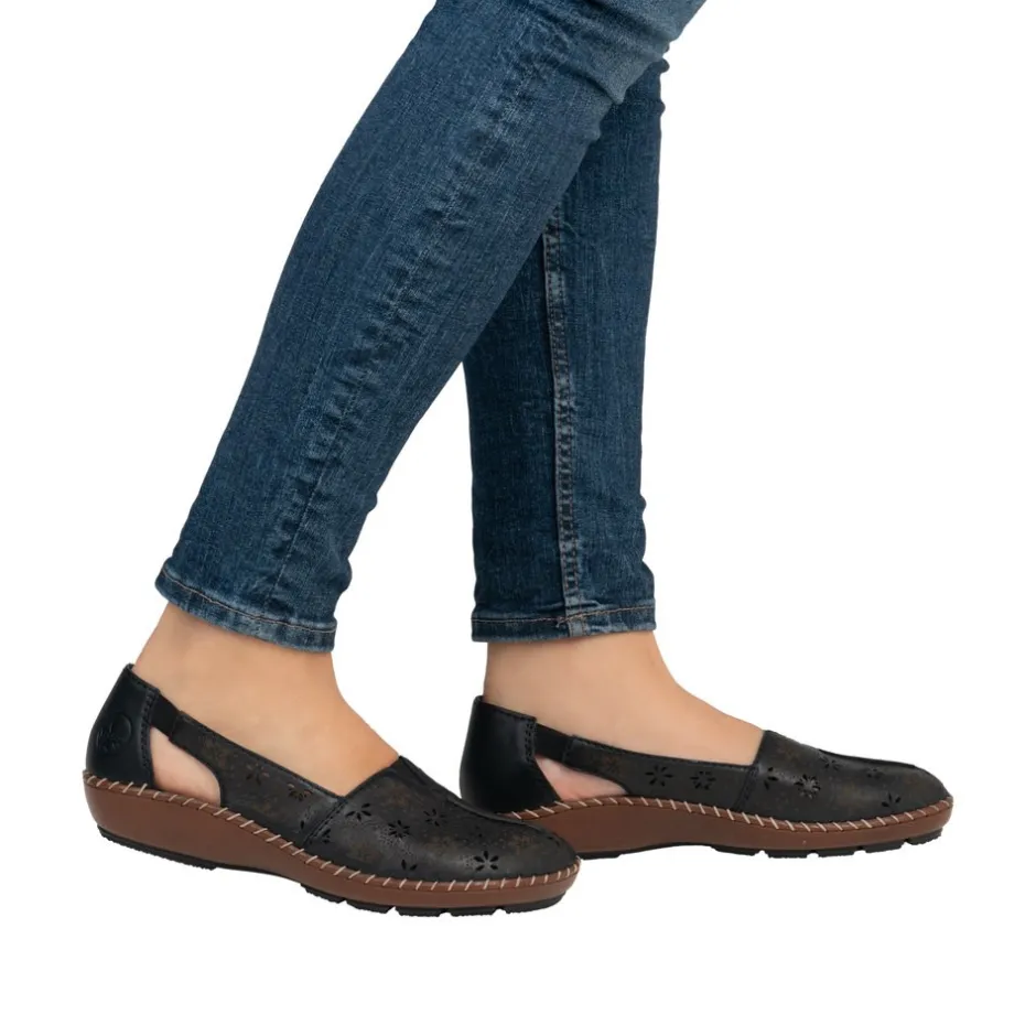 Hot Rieker Ballerinasko, , 36 Black/Black