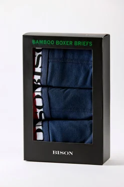 New Bison Bamboo 3-pak Boxer Briefs, , XL Navy