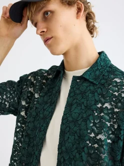 Outlet Woodbird Banks Lace Skjorte, , M Sports Green