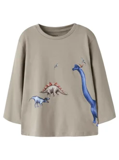 Sale Name It Bart Langærmet T-shirt, , 92 cm Vintage Khaki