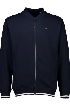 Hot Bison Baseball Collar Cardigan, , L Navy