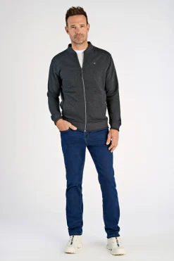 Sale Bison Baseball Collar Cardigan, , XL Dk Grey Mel