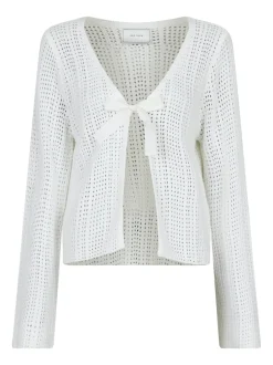 Best Neo Noir Bates Crochet Knit Cardigan, , 42 White