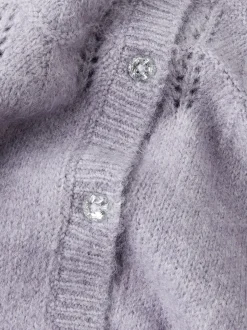 Online Name It Batrilla Knit Cardigan, , 110 cm Lavender Gray