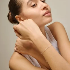 Best ENAMEL Copenhagen Beaded Chain Armbånd, , 15+4 cm Silver
