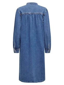 New ONLY Beate Midi Kjole, , S Medium Blue Denim
