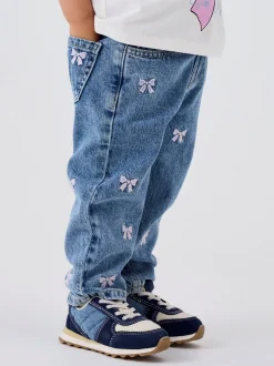 Outlet Name It Bella Jeans, , 104 cm Medium Blue Denim Bows