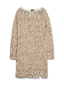 Clearance Vero Moda Bella Kort Kjole, , L Pumice Stone