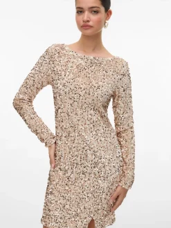 Clearance Vero Moda Bella Kort Kjole, , L Pumice Stone