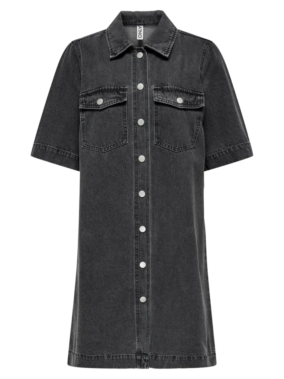 Discount ONLY Belle Denimkjole, , XS Washed Black