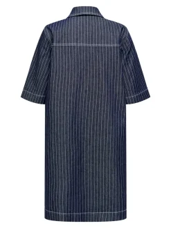 Sale ONLY Belle Stripe Kjole, , XS Dark Blue Denim