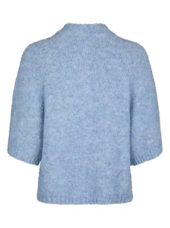 Clearance Neo Noir Benuta Fluffy Knit Cardigan, , 38 Dusty Blue