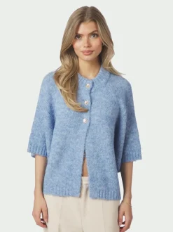 Clearance Neo Noir Benuta Fluffy Knit Cardigan, , 38 Dusty Blue