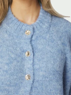 Clearance Neo Noir Benuta Fluffy Knit Cardigan, , 38 Dusty Blue