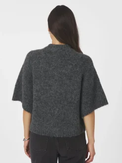 Neo Noir Benuta Fluffy Knit Cardigan, , 38 Antracit Melange