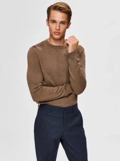 Clearance Selected Homme Berg Striktrøje, , M Teak