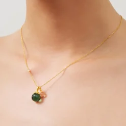 New Julie Sandlau Berry Vedhæng, Gold/Turmalin