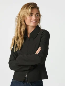 New Neo Noir Bertha Structure Bluse, , 40 Black