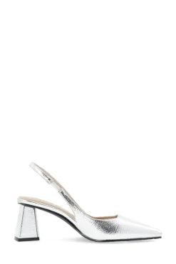 Outlet Bianco BIAMaralyn Slingback Metallic Højhælede Sko, , 40 Silver