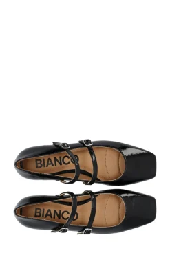 Outlet Bianco BIARose Karré Double Mary Jane Ballerinasko, , 40 Black Patent