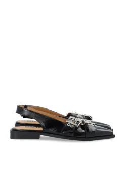 Bianco BIAVictoria Cross Buckle Slingback Ballerinasko, , 41*Dame Ballerinaer