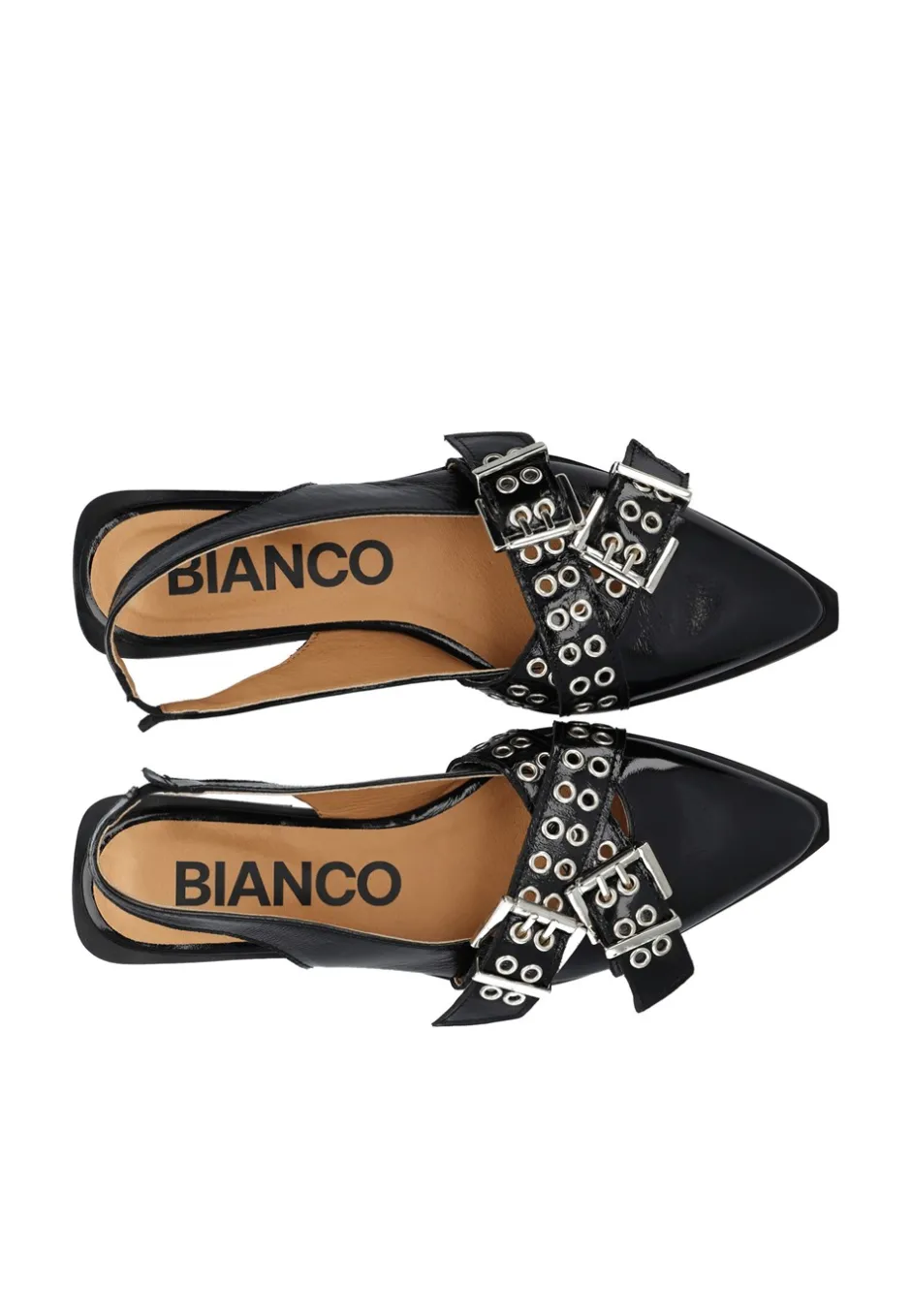 Bianco BIAVictoria Cross Buckle Slingback Ballerinasko, , 41*Dame Ballerinaer