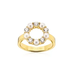 Outlet Sif Jakobs Jewellery Biella Perla Ring, Silver, 60 Gold Plated