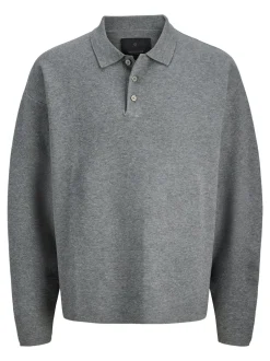 Hot Jack & Jones Junior Blabradfort Knit Polo, , 140 cm Medium Grey Melange