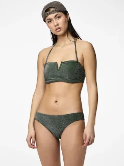 Hot Pieces Bling Bikini Top, , S Dark Green
